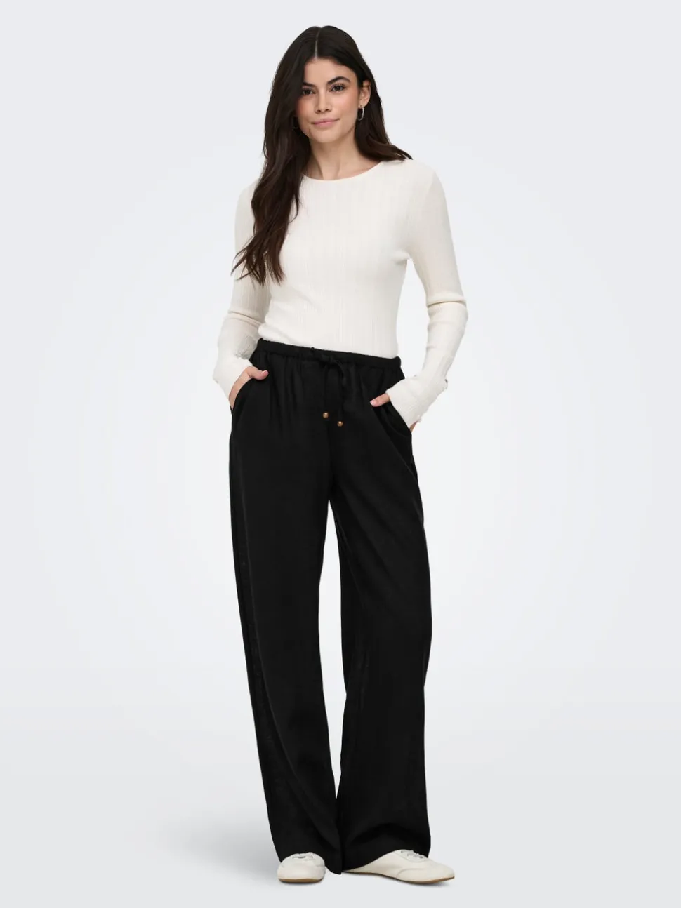ONLBRUXELLES Straight Fit Lino Pantaloni