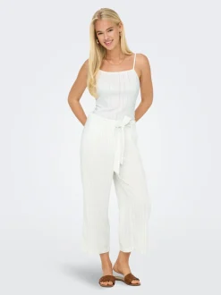 ONLCARO Cropped Fit Lino Pantaloni a gamba larga