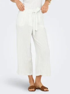 ONLCARO Cropped Fit Lino Pantaloni a gamba larga