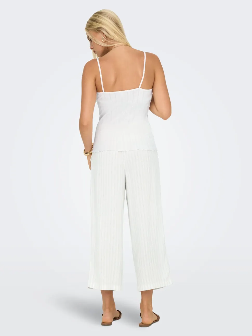 ONLCARO Cropped Fit Lino Pantaloni a gamba larga