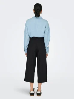 ONLCARO Cropped Fit Lino Pantaloni a gamba larga