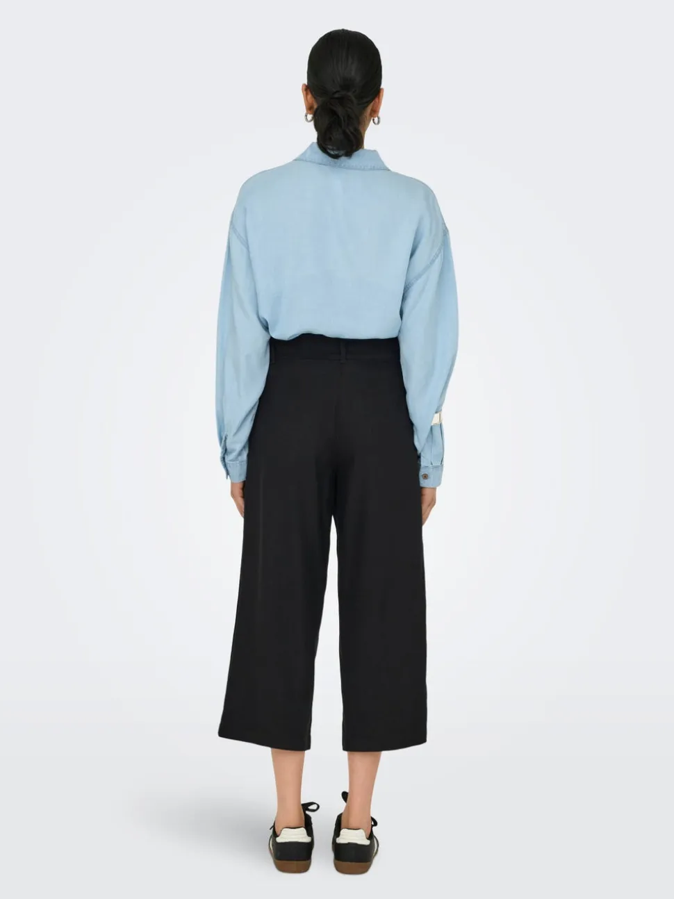 ONLCARO Cropped Fit Lino Pantaloni a gamba larga
