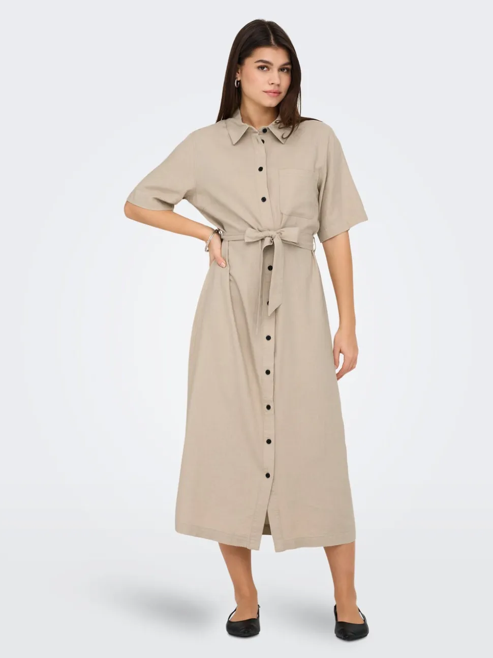 ONLCARO Lino Vestito midi