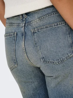 ONLCARO Vita alta Loose Fit Bermuda in jeans