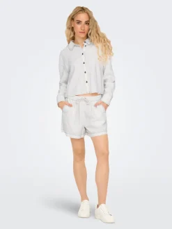 ONLCARO Vita media Regular Fit Lino Bermuda