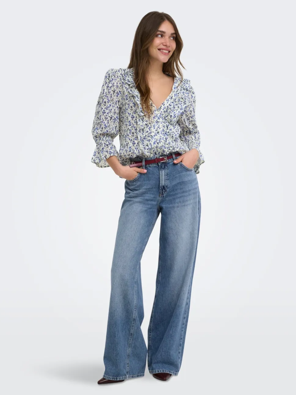 ONLCHARLOT Vita media Wide Leg Fit Jeans