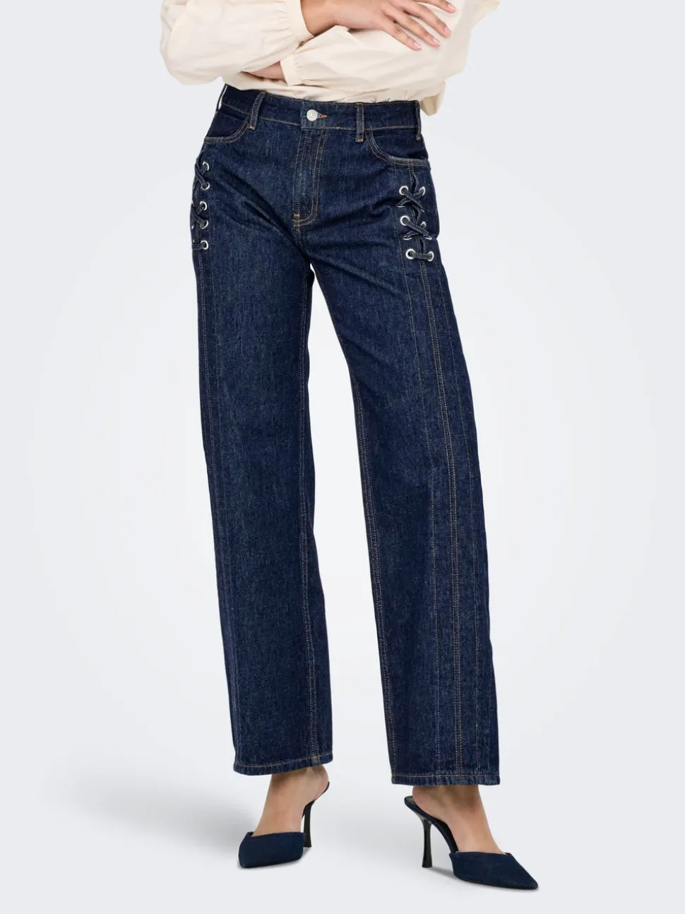 ONLCOBAIN Vita media Wide Leg Fit Jeans