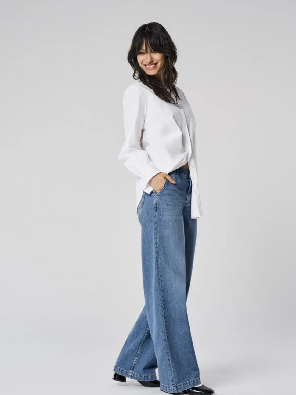 ONLCOMET Vita media Wide Leg Fit Jeans