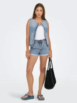 ONLCUBA Vita alta Relaxed Fit Bermuda in jeans