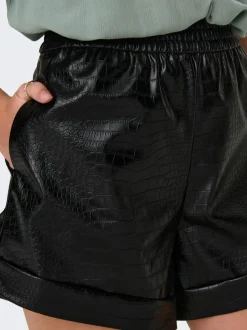 ONLDITTE Oversize Fit Bermuda in similpelle