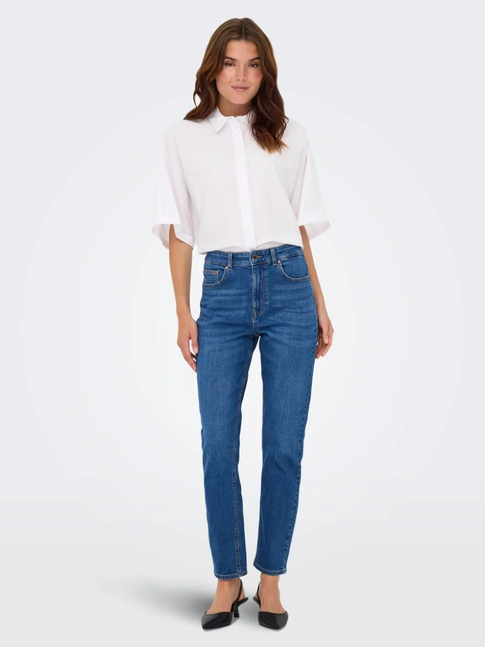 ONLEMEL Vita alta Straight Fit Lunghezza alla caviglia Jeans