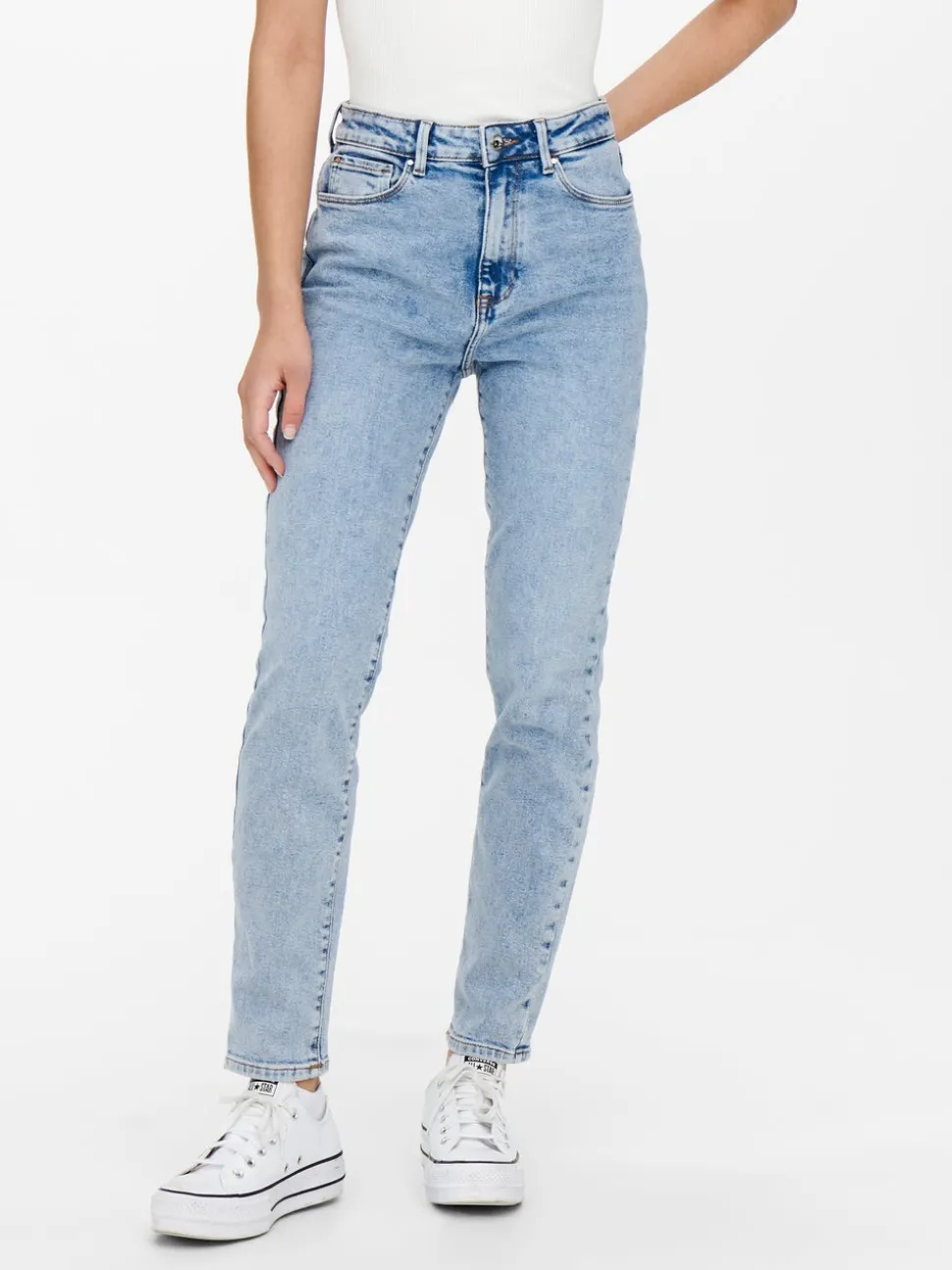 ONLEMILY Ankle Vita alta Straight Fit Jeans