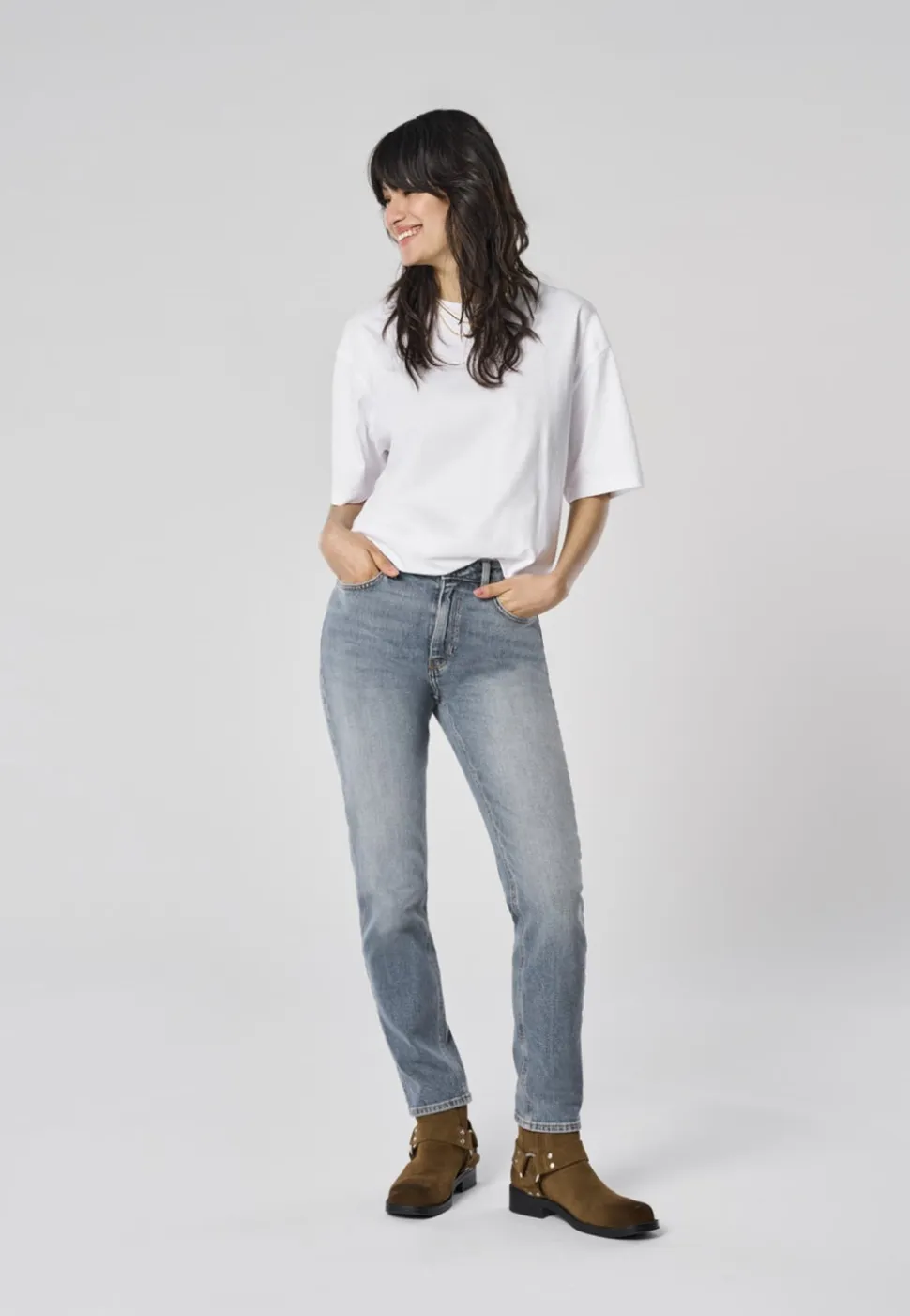 ONLEMILY Vita alta Straight Fit Lunghezza alla caviglia Jeans