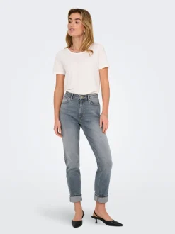 ONLEMILY Vita alta Straight Fit Lunghezza alla caviglia Jeans