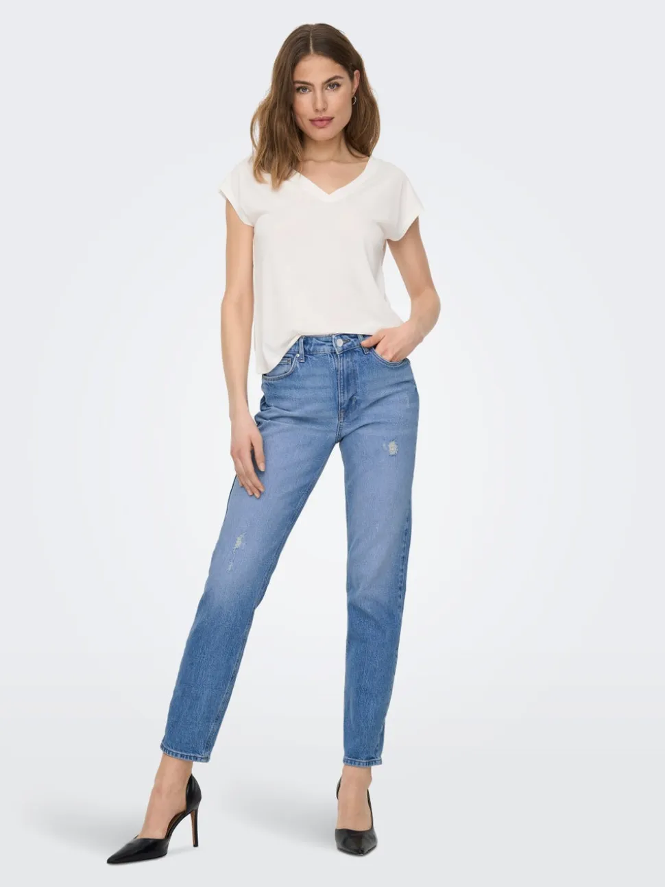 ONLEMILY Vita alta Straight Fit Lunghezza alla caviglia Jeans