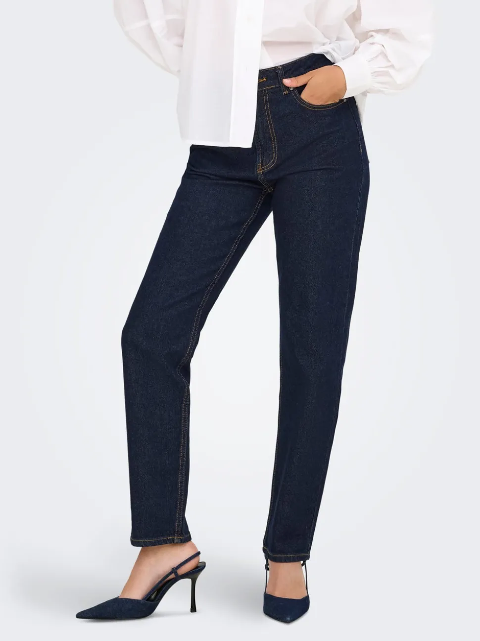 ONLEMILY Vita alta Straight Fit Lunghezza alla caviglia Jeans