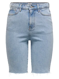 ONLEMILY Vita alta Straight Fit Bermuda in jeans