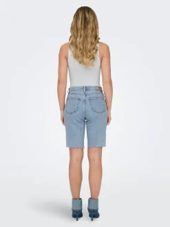 ONLEMILY Vita alta Straight Fit Bermuda in jeans