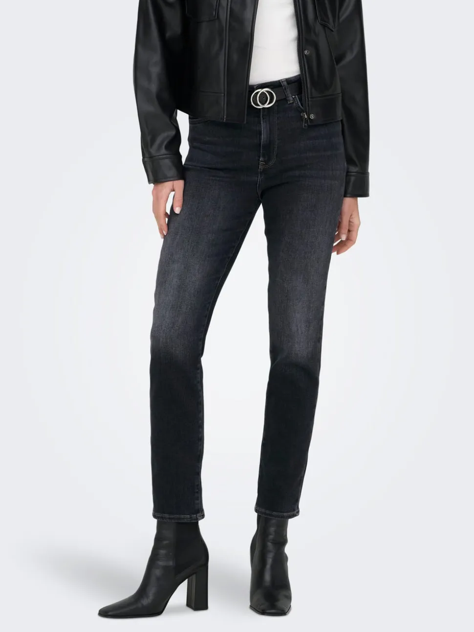 ONLEMILY Vita alta Straight Fit Lunghezza alla caviglia Jeans