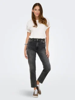ONLEMILY Vita alta Straight Fit Lunghezza alla caviglia Jeans