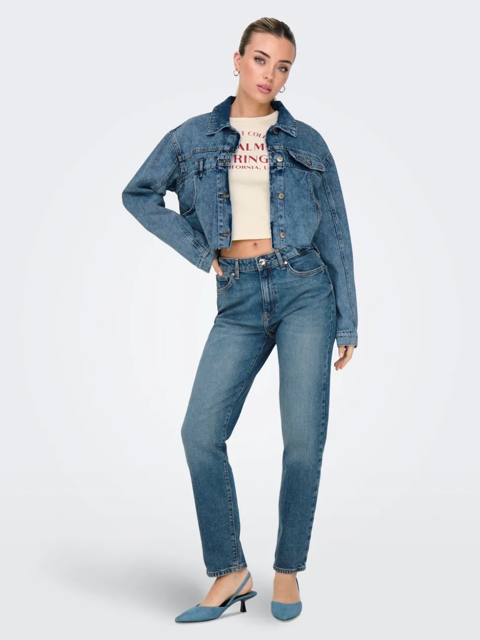 ONLEMILY Vita alta Straight Fit Lunghezza alla caviglia Jeans