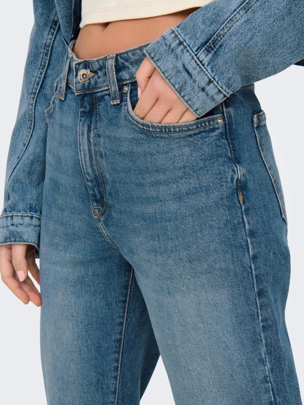 ONLEMILY Vita alta Straight Fit Lunghezza alla caviglia Jeans