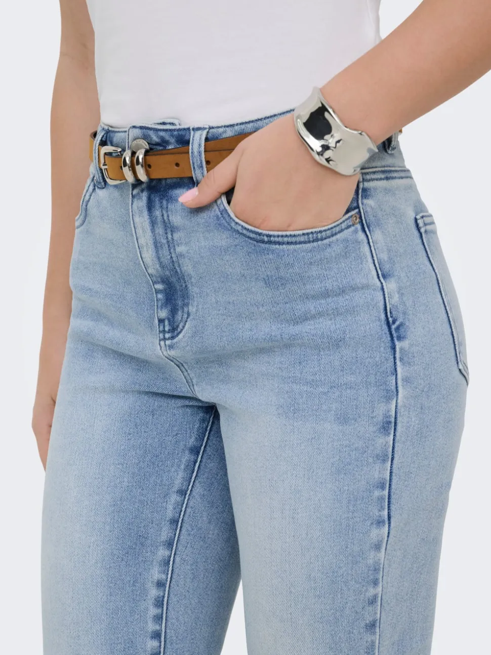 ONLEMILY-MILA Vita alta Straight Fit Lunghezza alla caviglia Jeans
