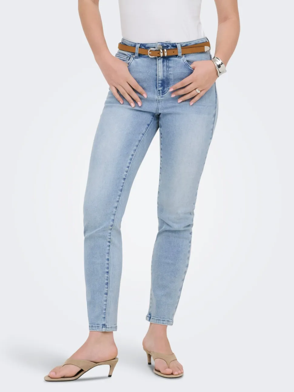 ONLEMILY-MILA Vita alta Straight Fit Lunghezza alla caviglia Jeans