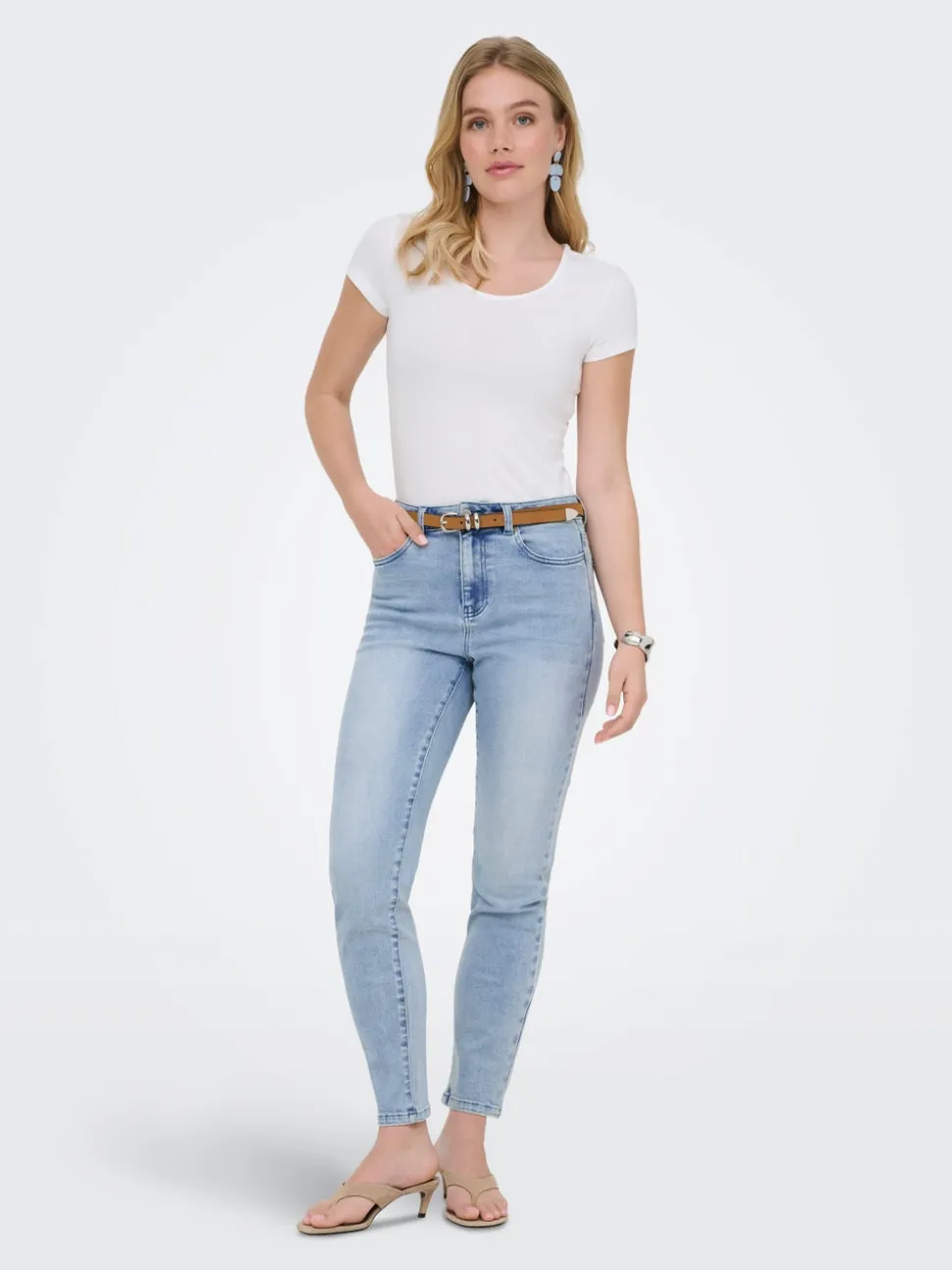 ONLEMILY-MILA Vita alta Straight Fit Lunghezza alla caviglia Jeans