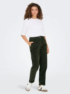 ONLFLORA Pantaloni classici in velluto a coste taglio carrot