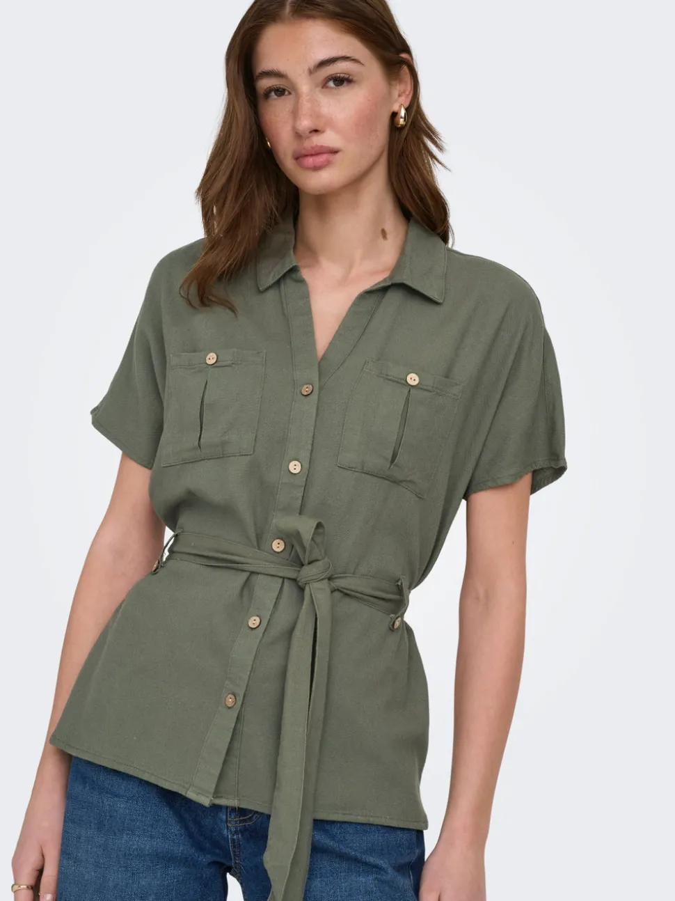 ONLGOA Lino Camicia