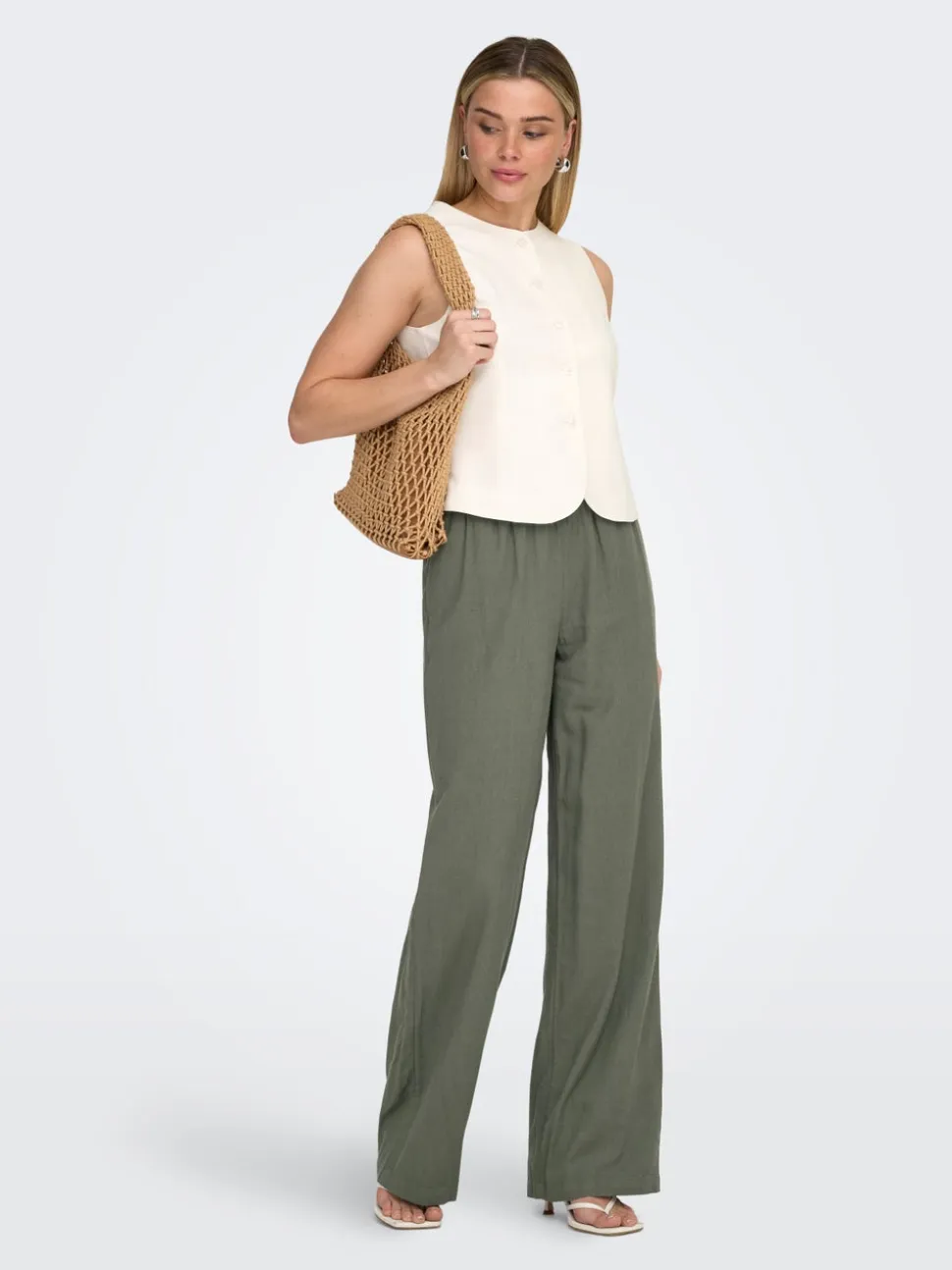 ONLGOA Straight Fit Lino Pantaloni