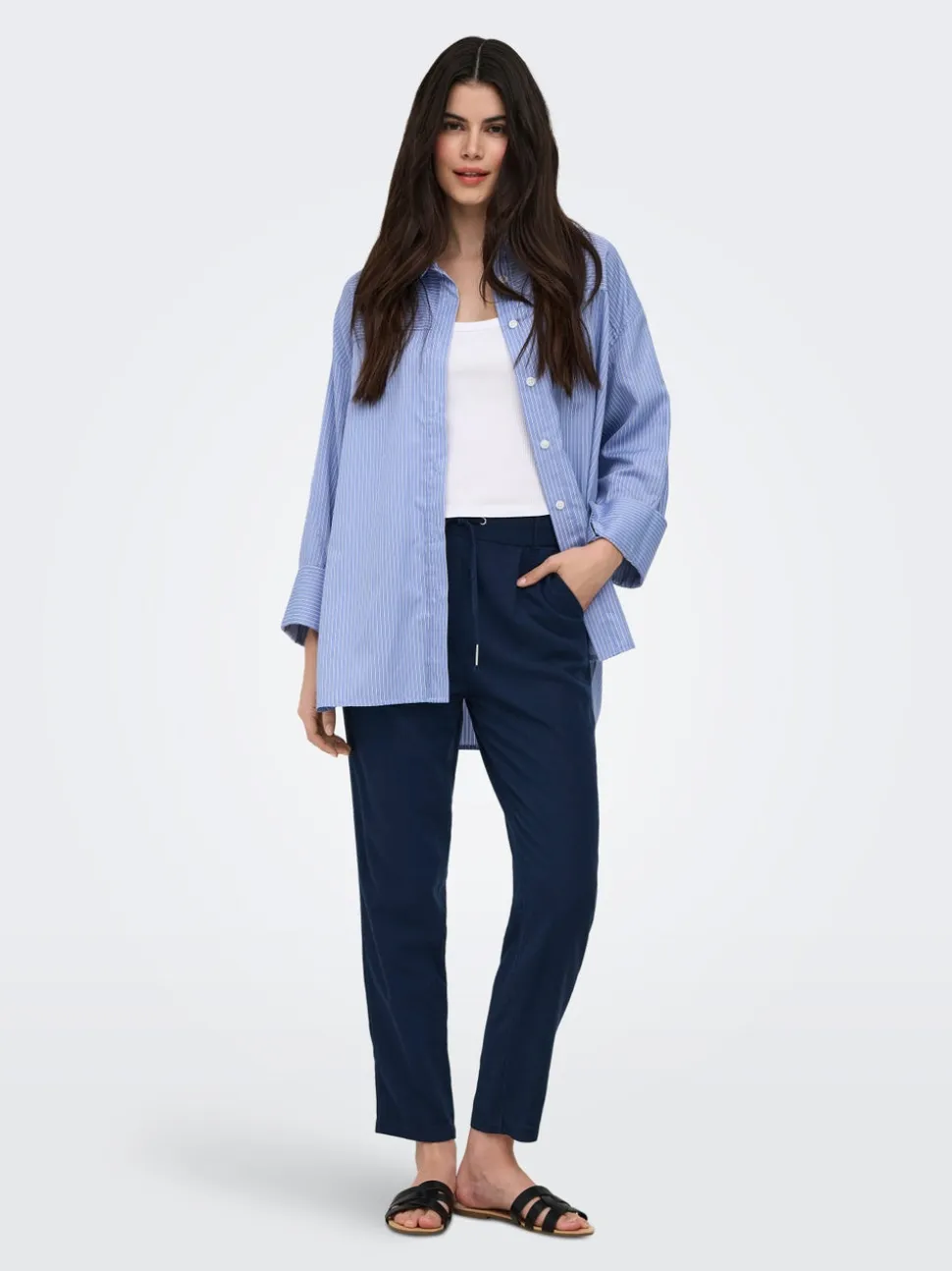 ONLGOA-POPTRASH Comfort Fit Lino Pantaloni