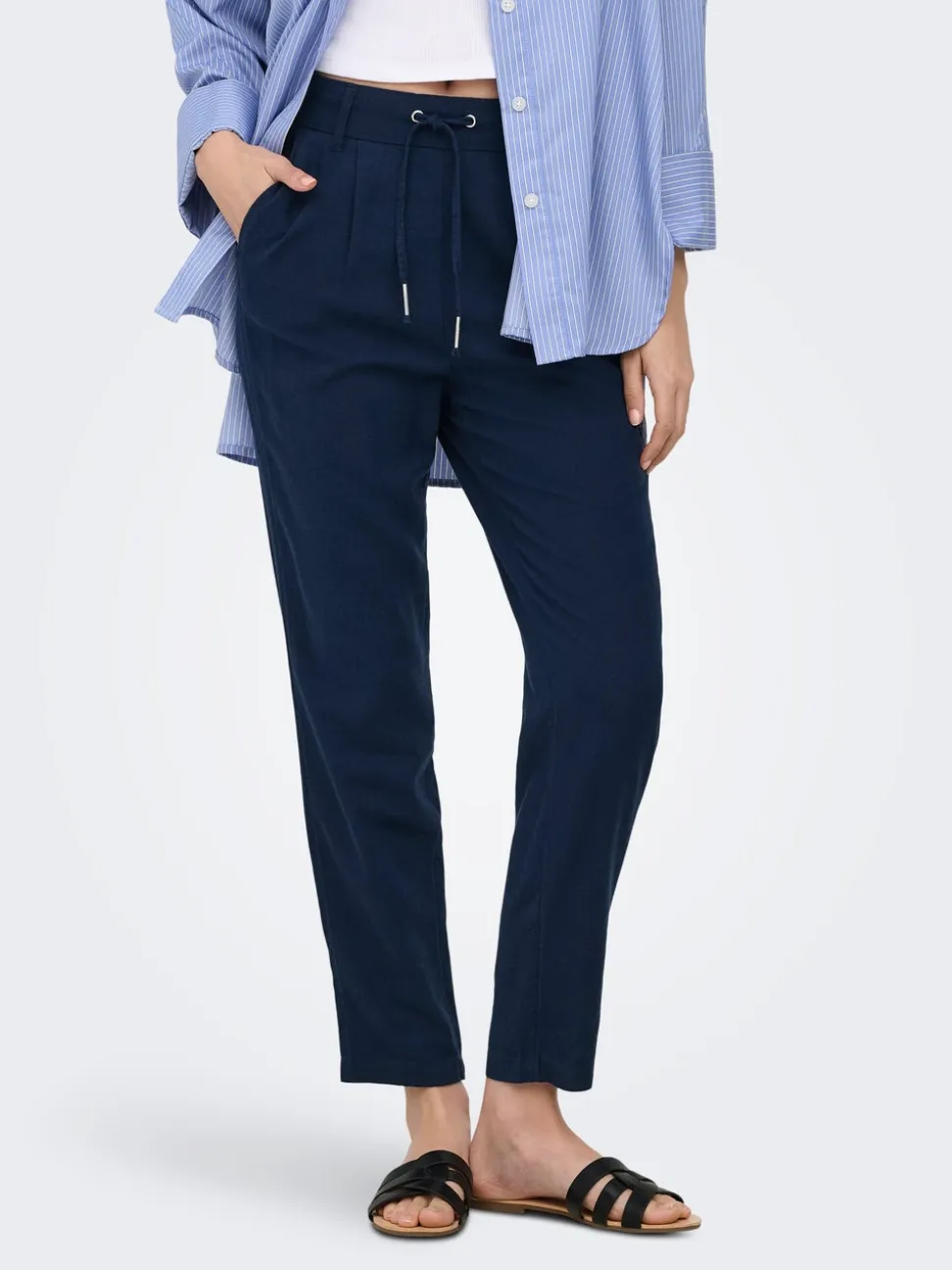 ONLGOA-POPTRASH Comfort Fit Lino Pantaloni
