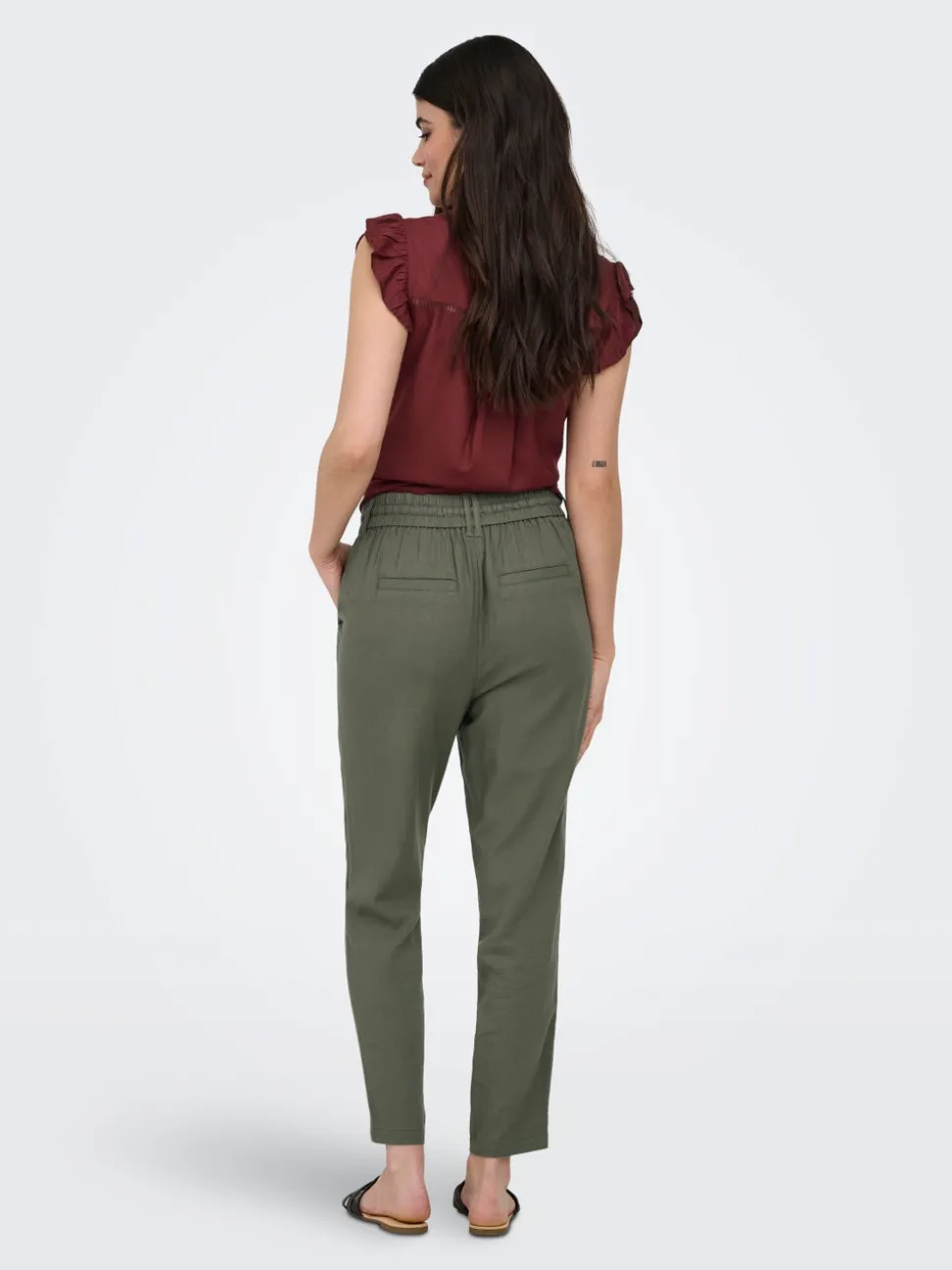ONLGOA-POPTRASH Comfort Fit Lino Pantaloni