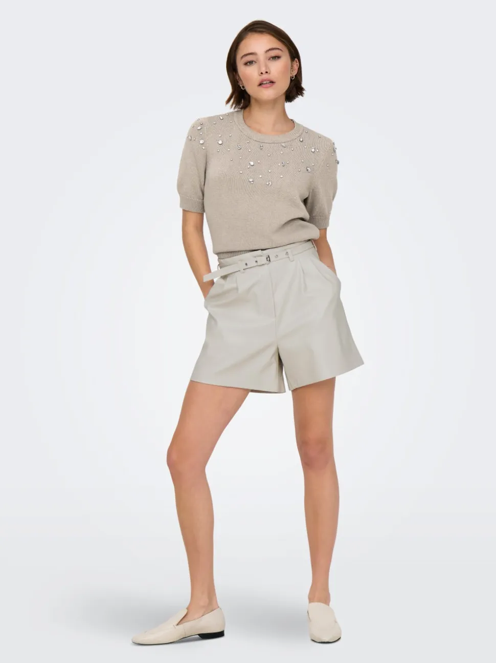 ONLHEIDI Vita media Regular Fit Pantaloncini in finta pelle