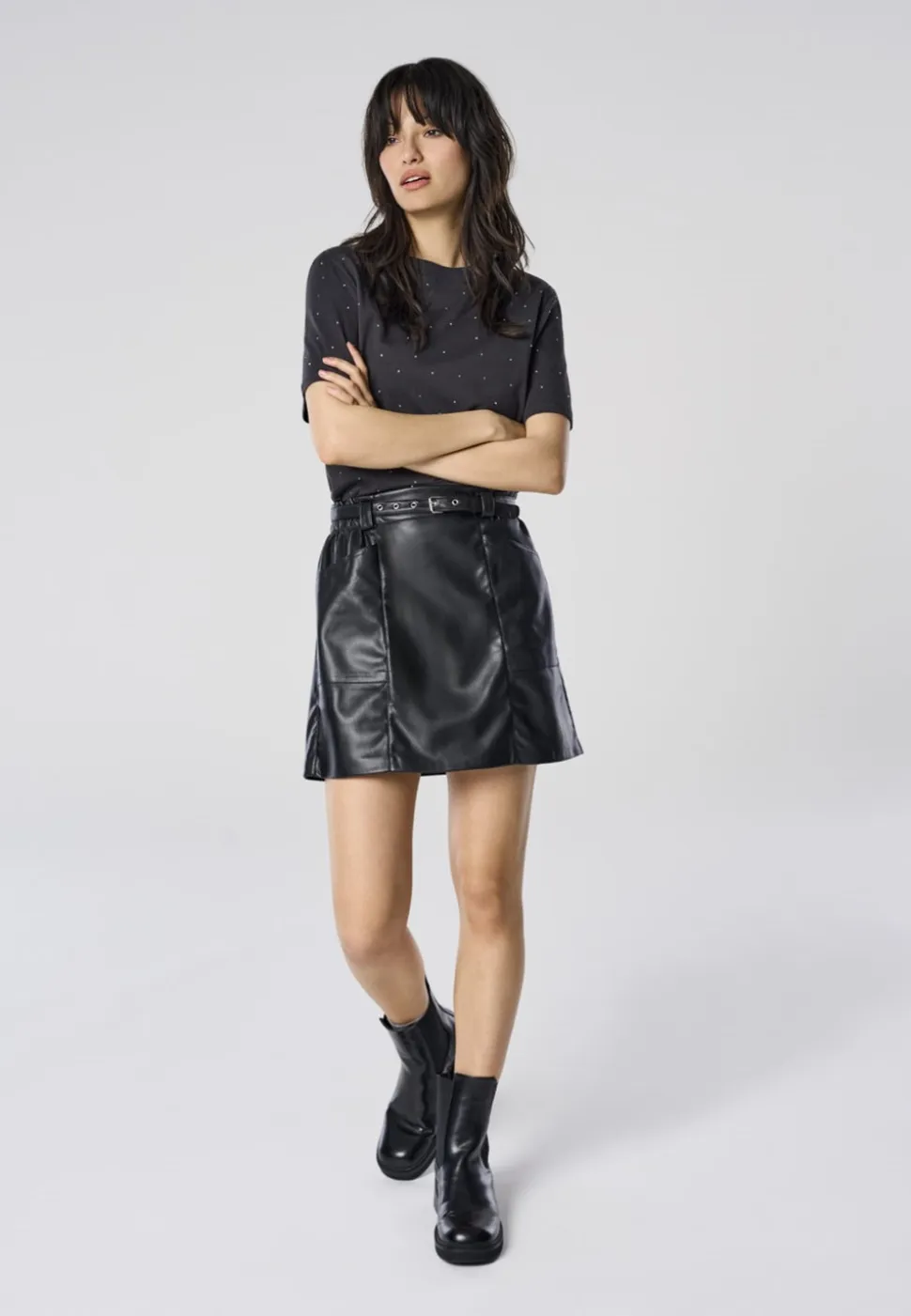 ONLHEIDI Vita media Regular Fit Pantaloncini in finta pelle