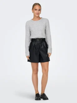 ONLHEIDI Vita media Regular Fit Pantaloncini in finta pelle