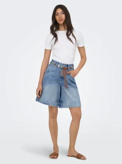 ONLHOLLIE Vita alta Regular Fit Bermuda in jeans