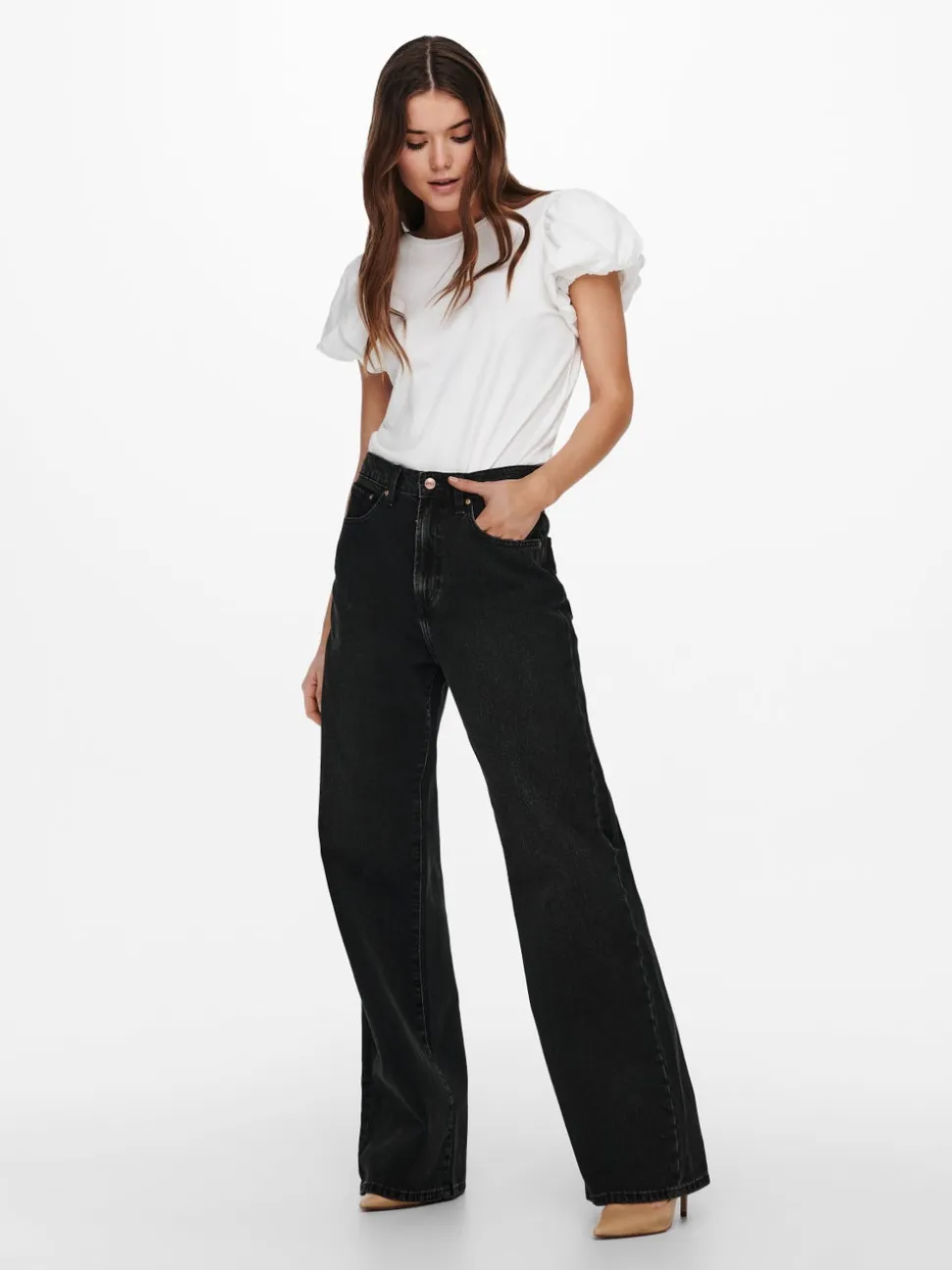 ONLHOPE Vita alta Wide Leg Fit Jeans