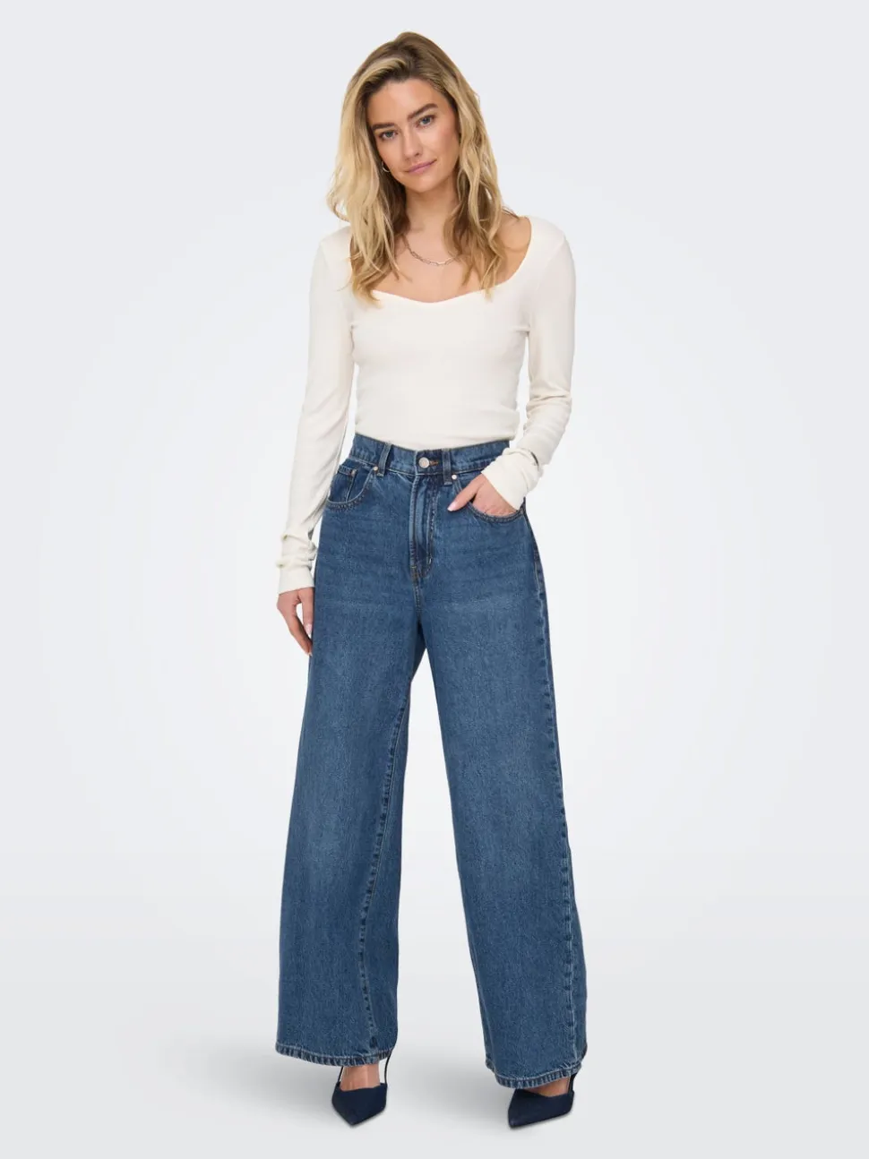 ONLHOPE Vita alta Wide Leg Fit Jeans