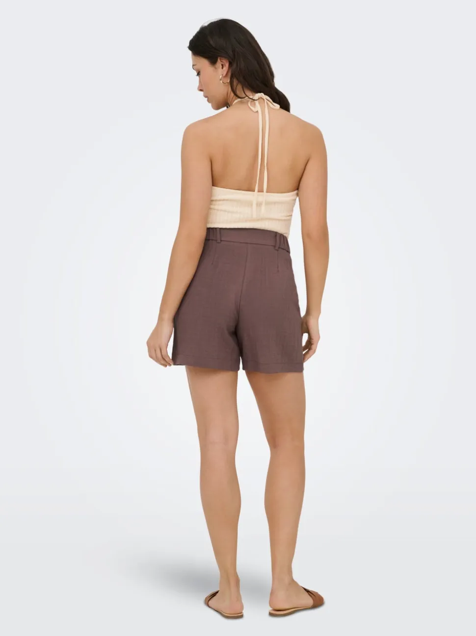 ONLITA Vita alta Regular Fit Lino Bermuda