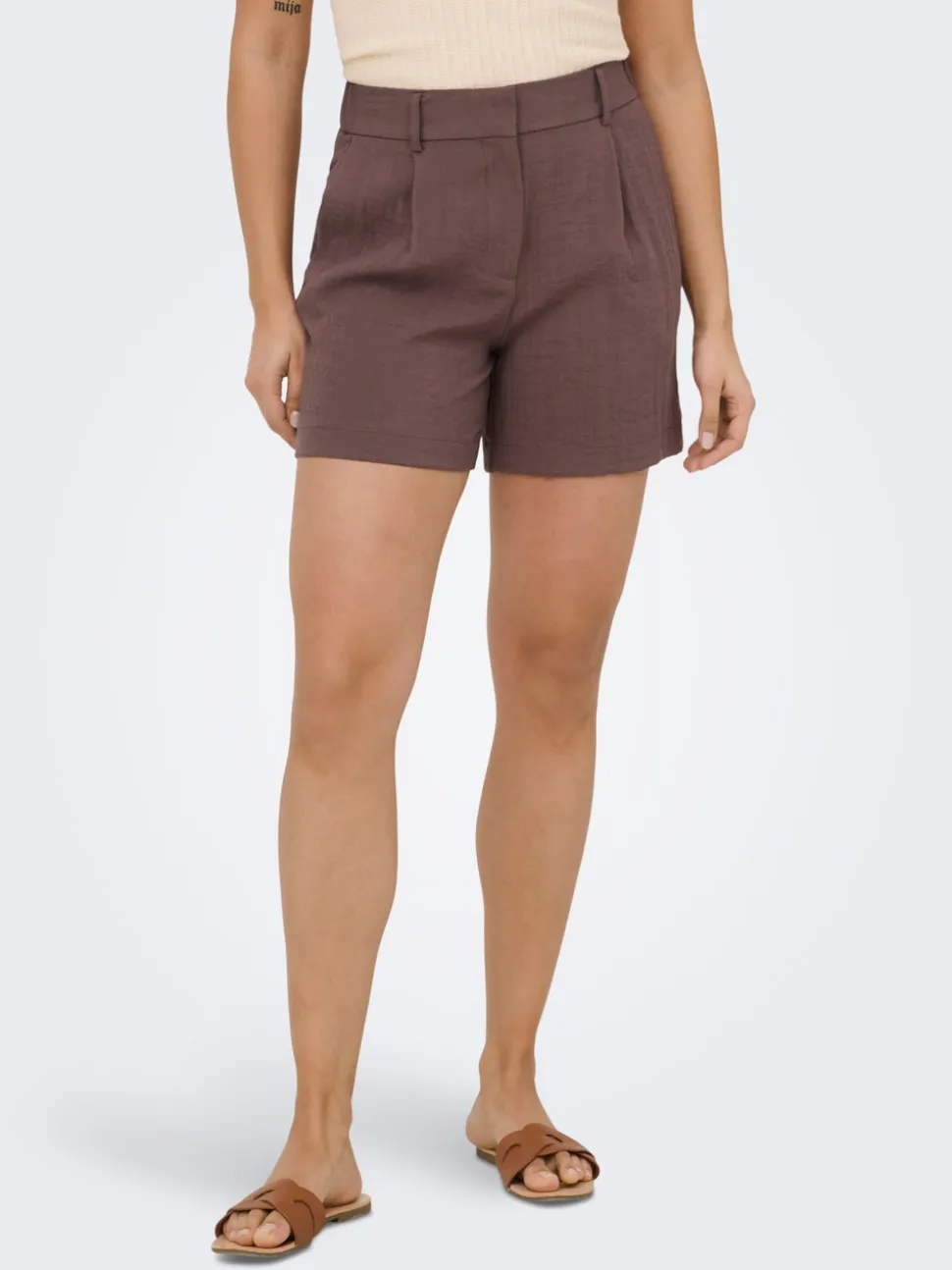 ONLITA Vita alta Regular Fit Lino Bermuda