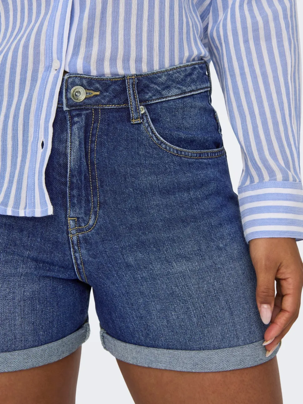 ONLJOSEPHINE Vita alta Regular Fit Bermuda in jeans