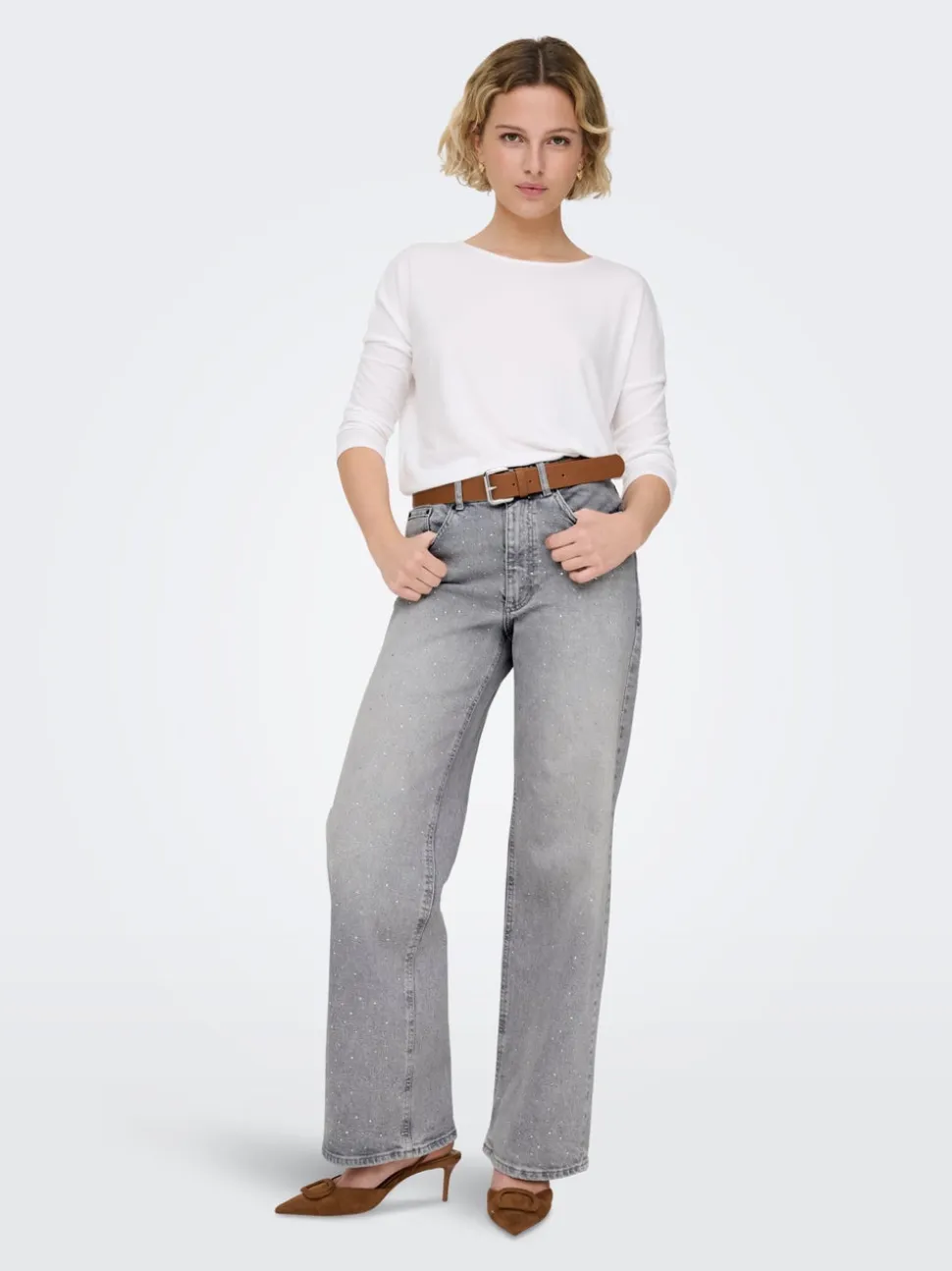 ONLJUICY Vita alta Wide Leg Fit Jeans