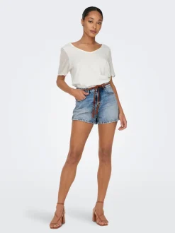 ONLKELLY Vita alta Regular Fit Bermuda in jeans