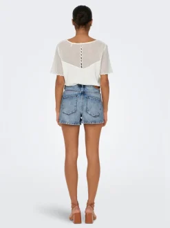 ONLKELLY Vita alta Regular Fit Bermuda in jeans