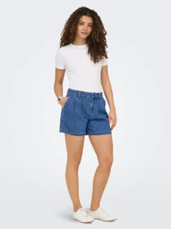 ONLLUKA Vita media Loose Fit Bermuda in jeans