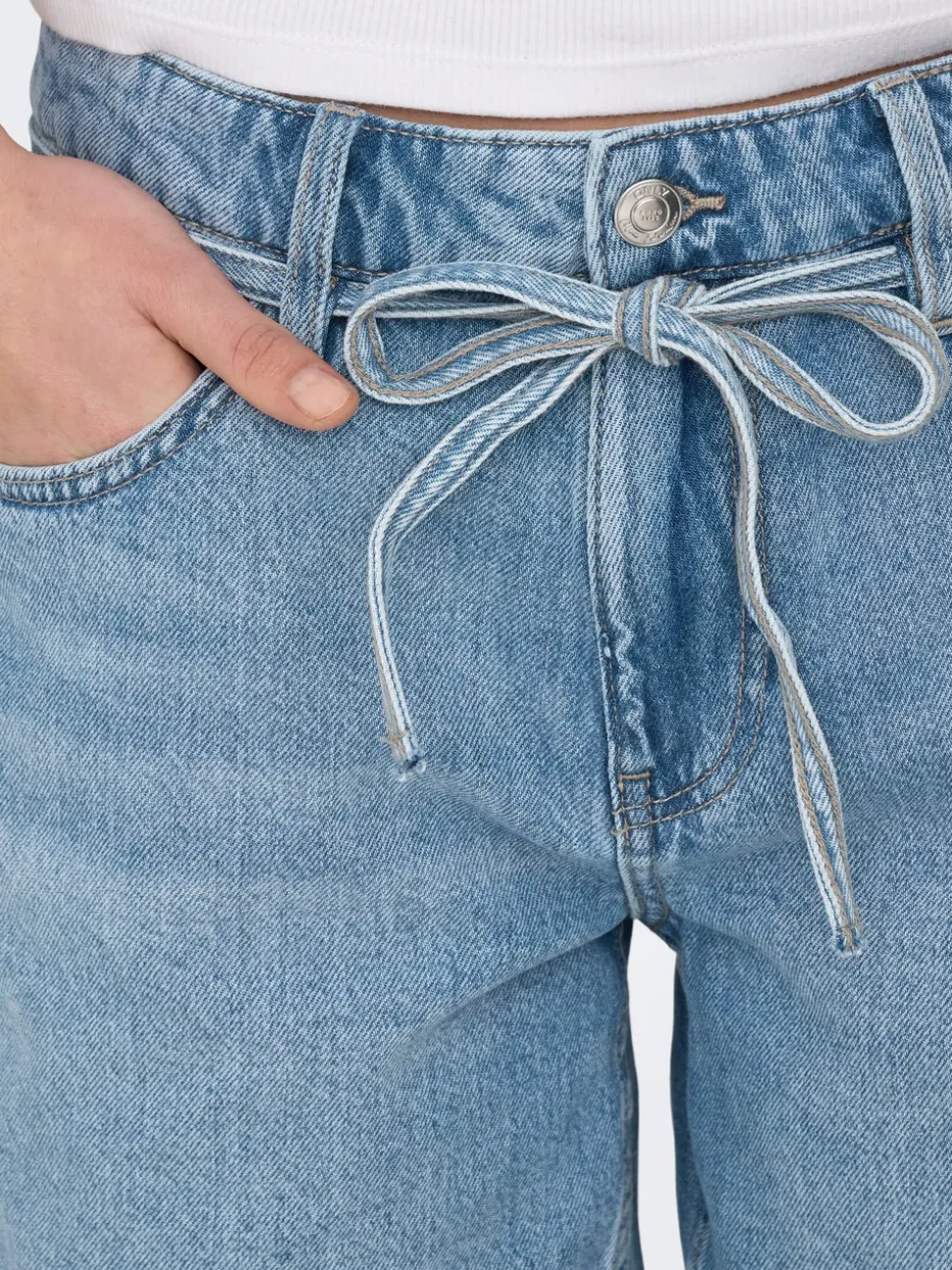 ONLLUMI Vita media Wide Leg Fit Bermuda in jeans