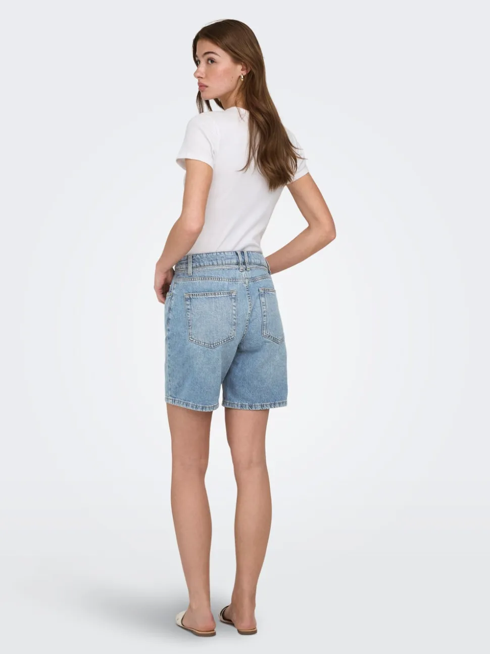 ONLLUMI Vita media Wide Leg Fit Bermuda in jeans